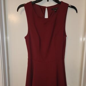 Red Burgundy Maroon A-Line Dress - City Triangles